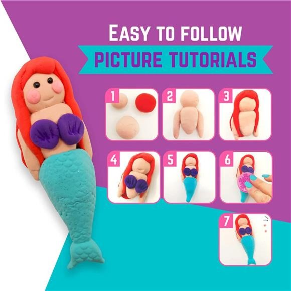 Air Dry Clay Craft Kit, Over 100 Piece Modeling Clay Set for Girls Age 3+ - Picture 6 of 6